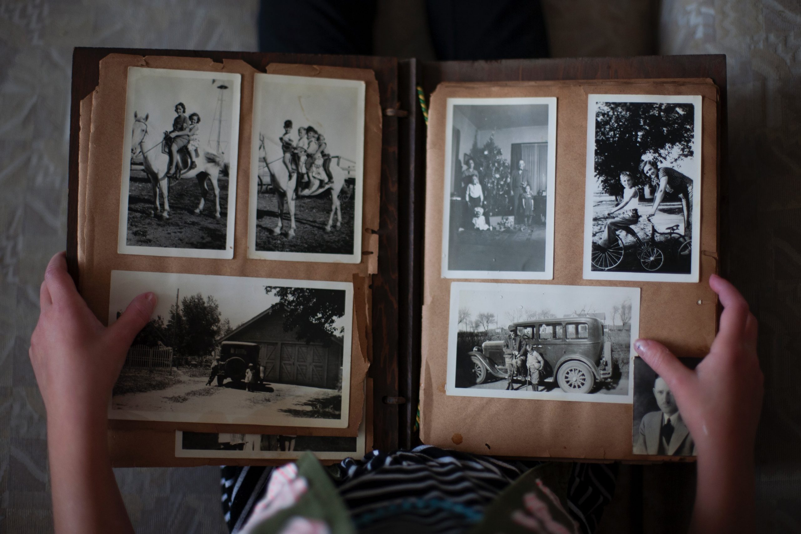 Album with old printed photos