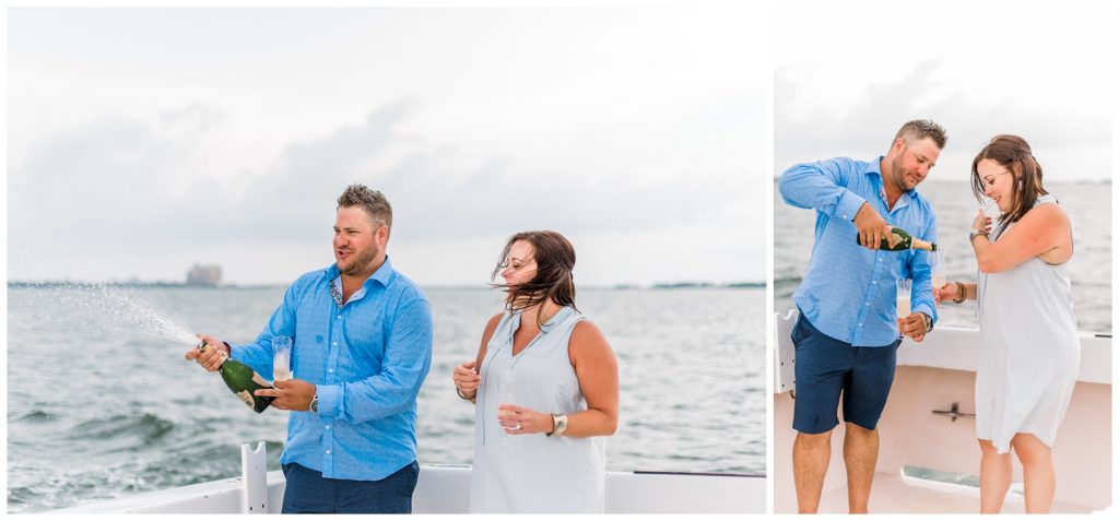 Surprise proposal on a boat in Destin Florida