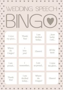 wedding game bingo speech